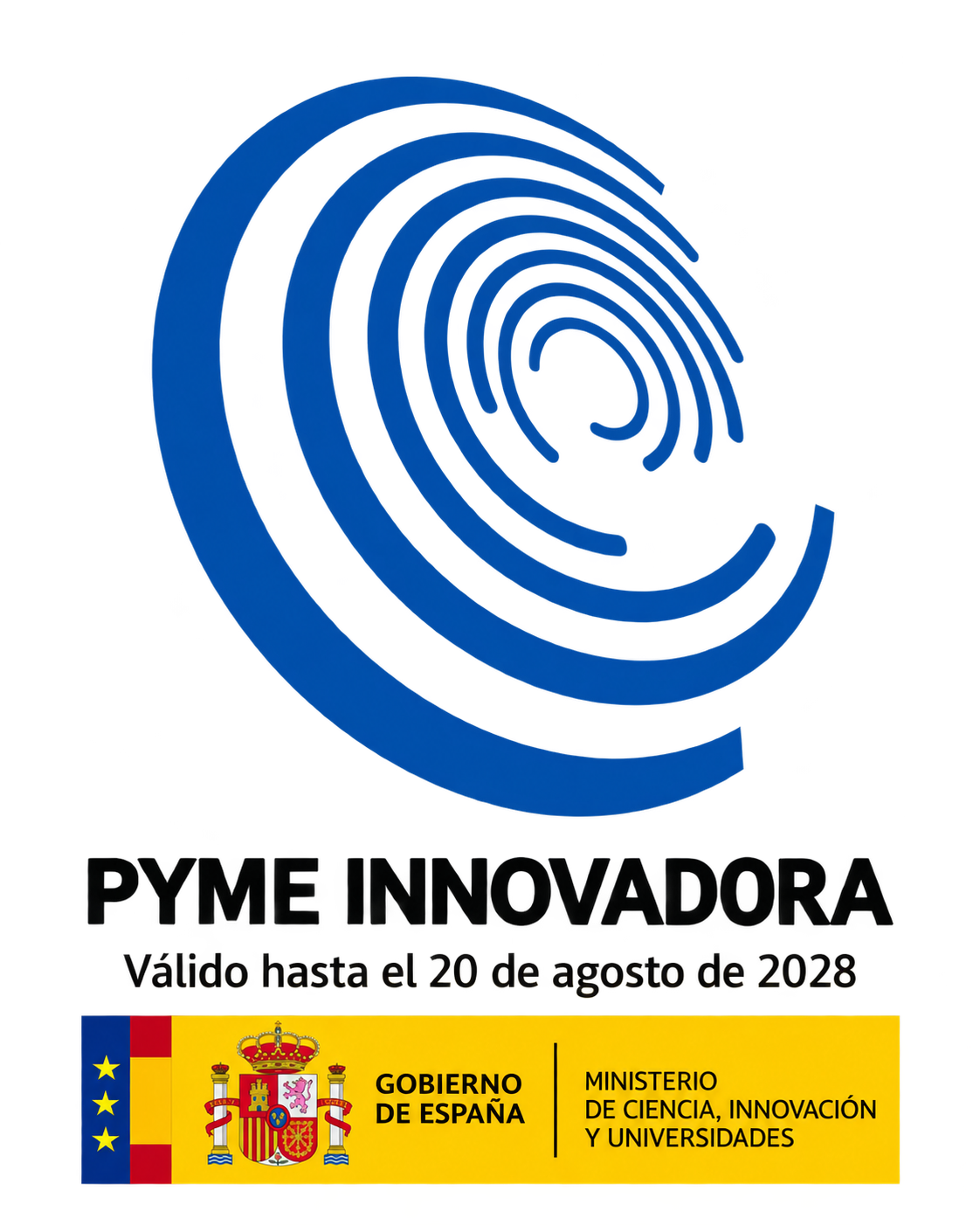Sello PYME INNOVADORA. Válido hasta el 20 de agosto de 2028